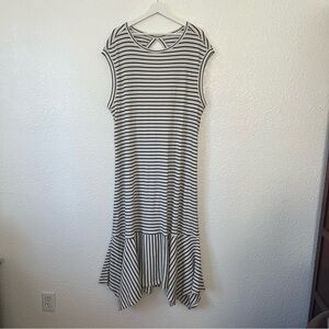 NWT Daily Practice by Anthropologie Striped Black and White Sleeveless Dress 3x